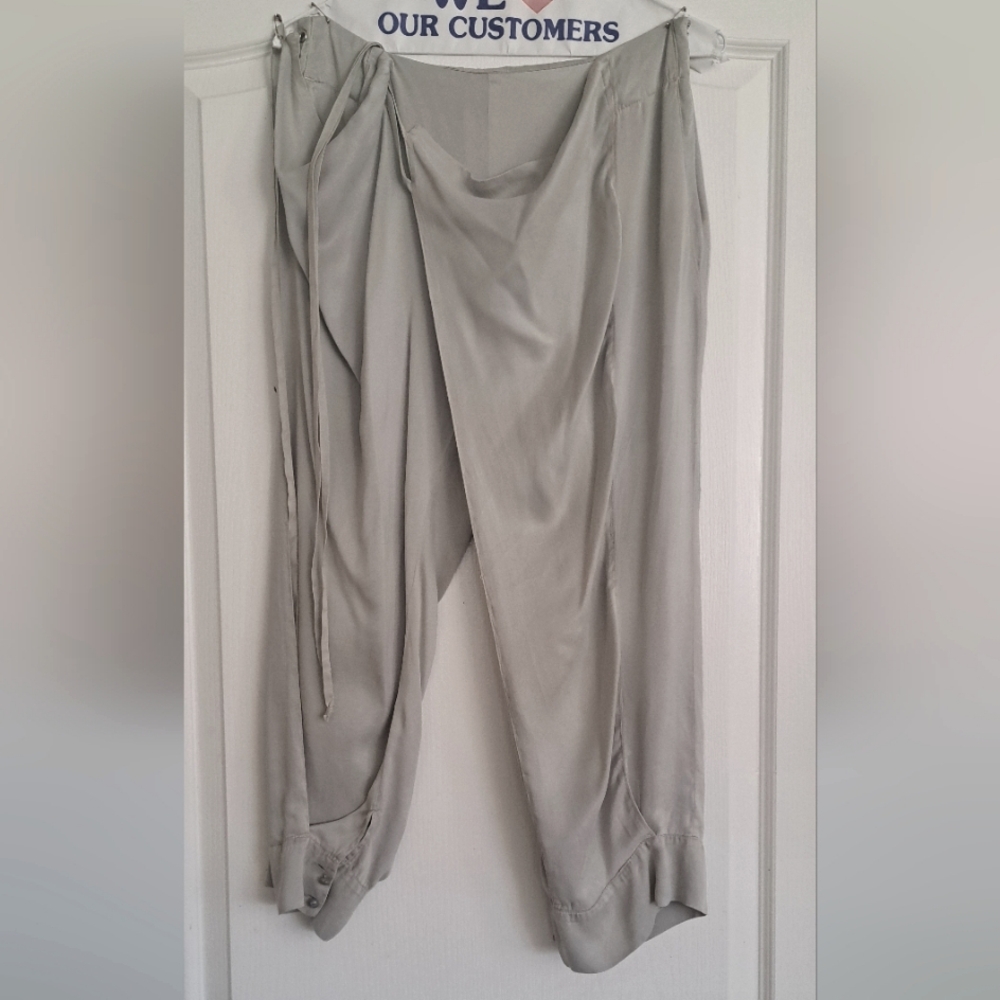 100% Silk Chic Draped Pants
